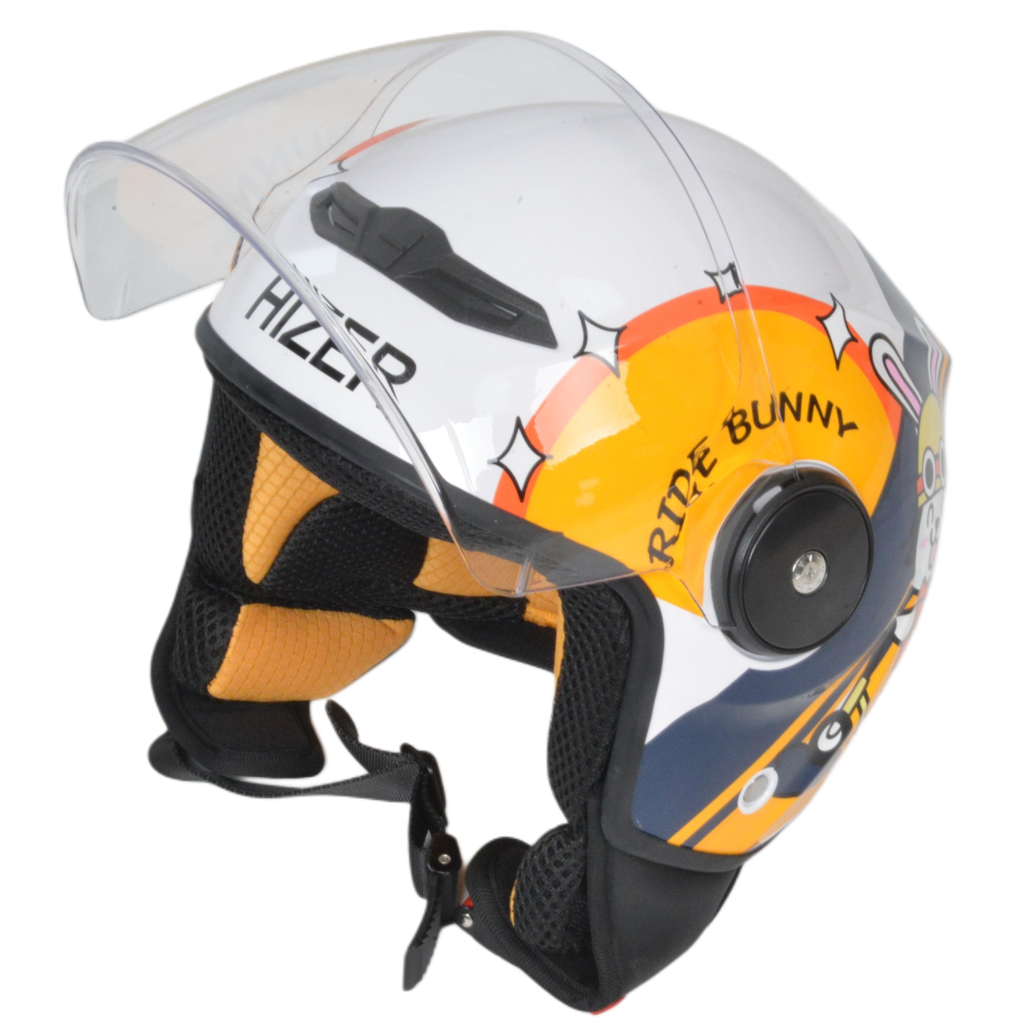 Шлем мото открытый HIZER J511 №1 yellow/black (L) детский